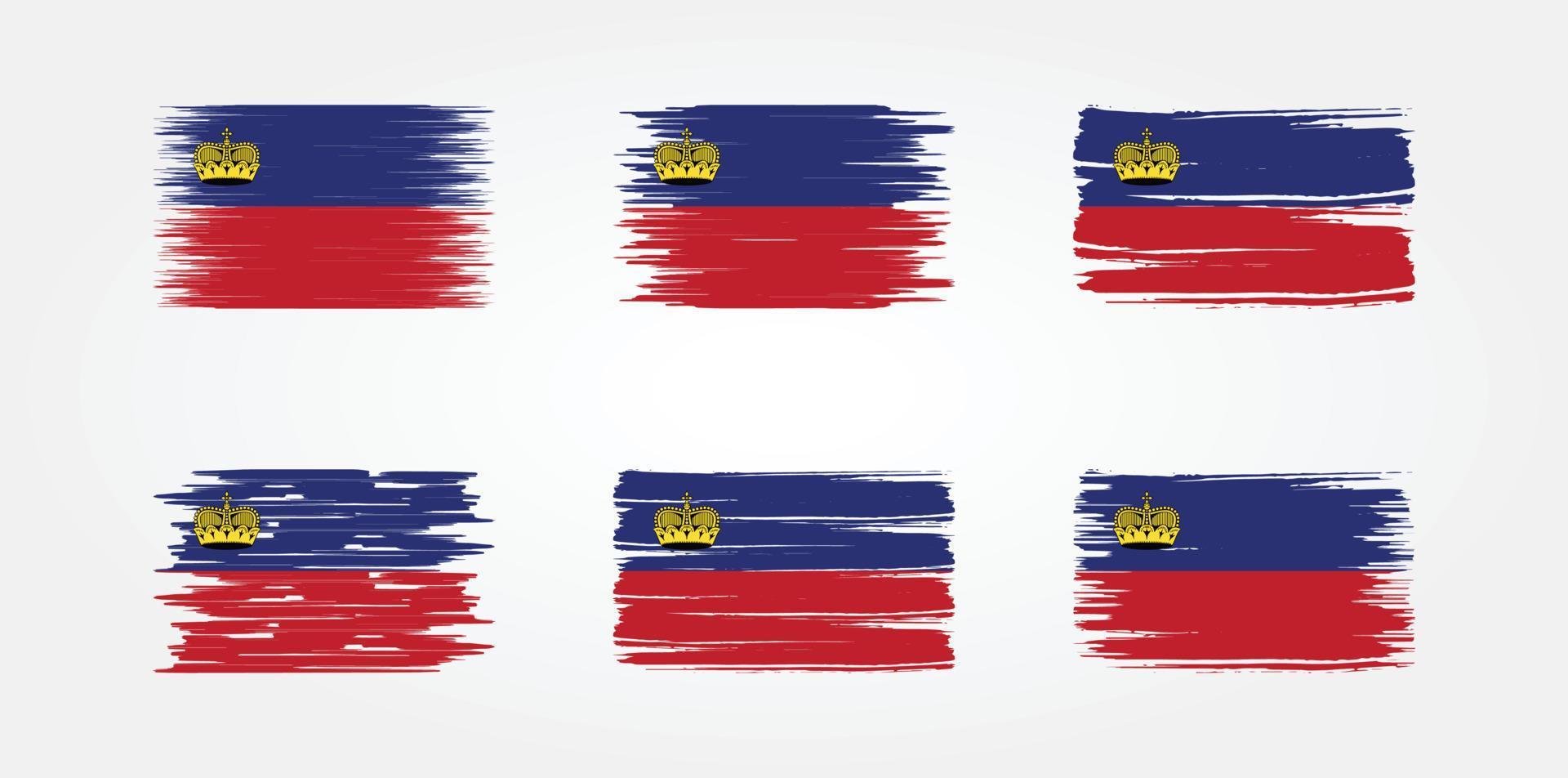 liechtenstein flaggsamling. National flagga vektor