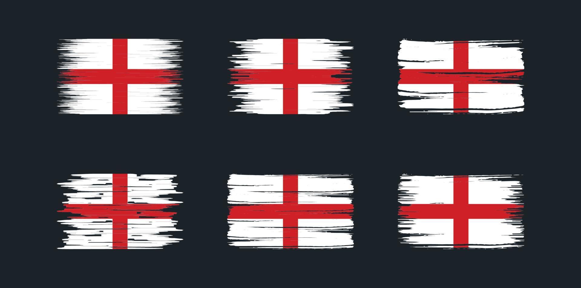 England-Flaggen-Sammlung. Nationalflagge vektor