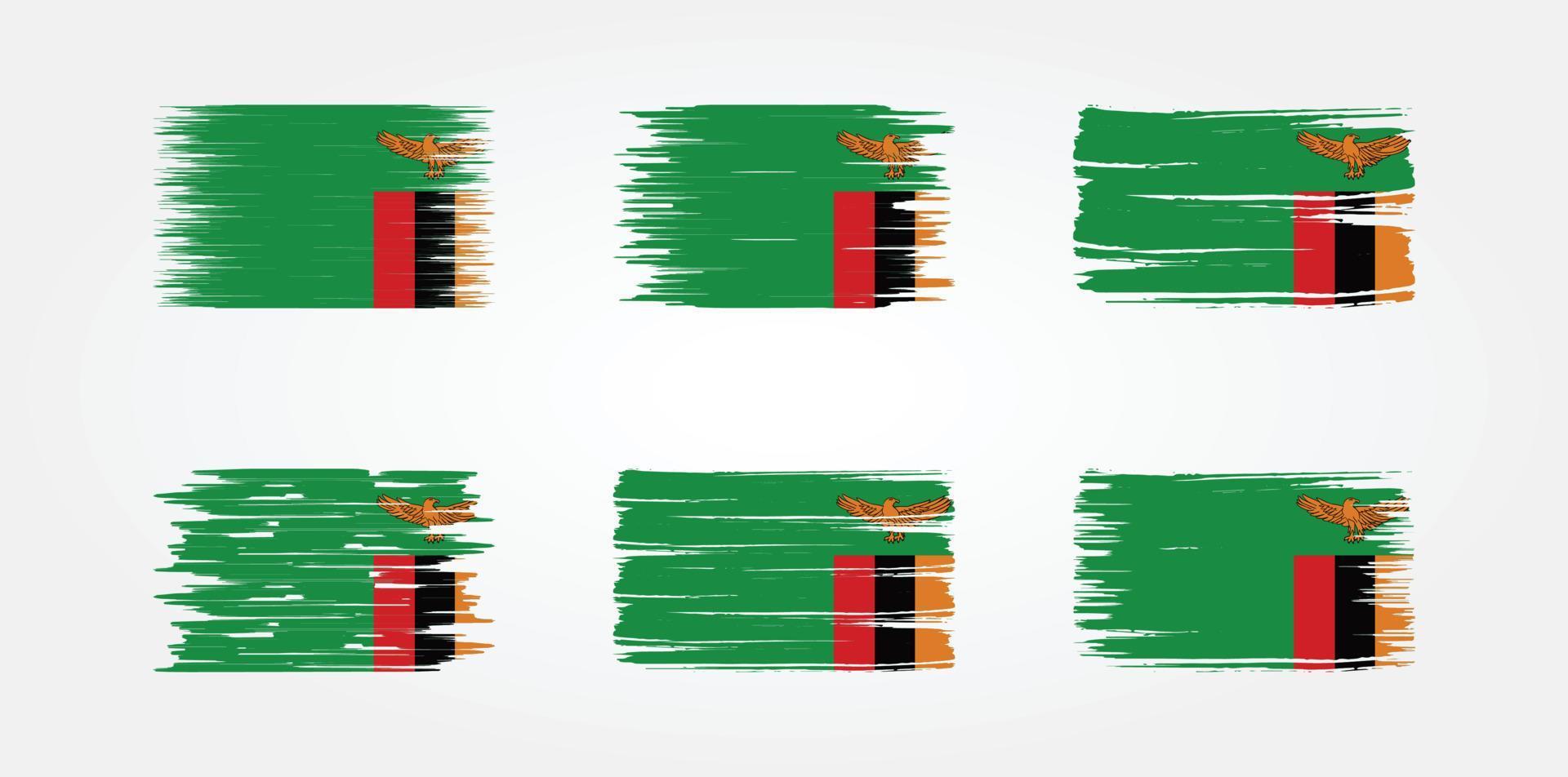 Sammlung von Sambia-Flaggen. Nationalflagge vektor