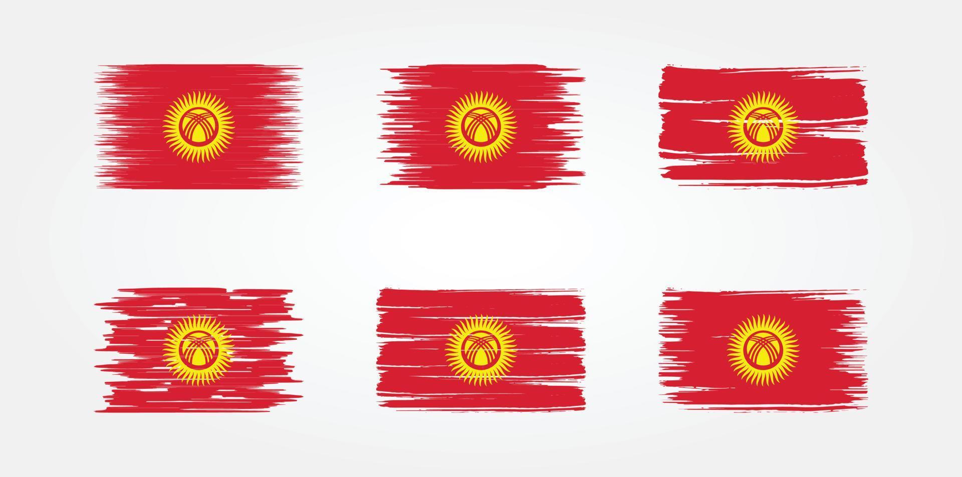 Kirgisistan-Flaggensammlung. Nationalflagge vektor