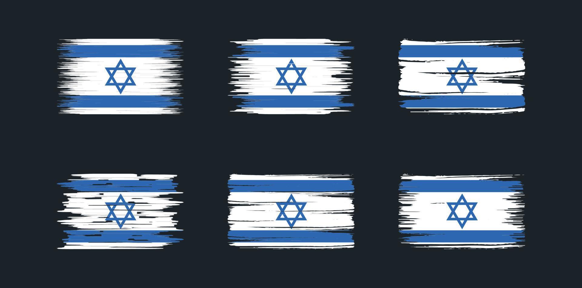 Bürstensammlung der israel-Flagge. Nationalflagge vektor