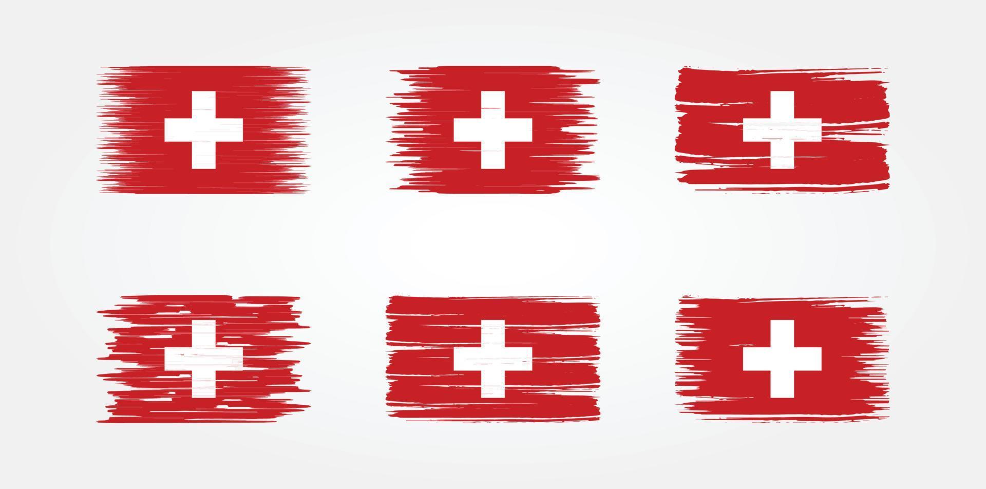 schweiz flaggsamling. National flagga vektor