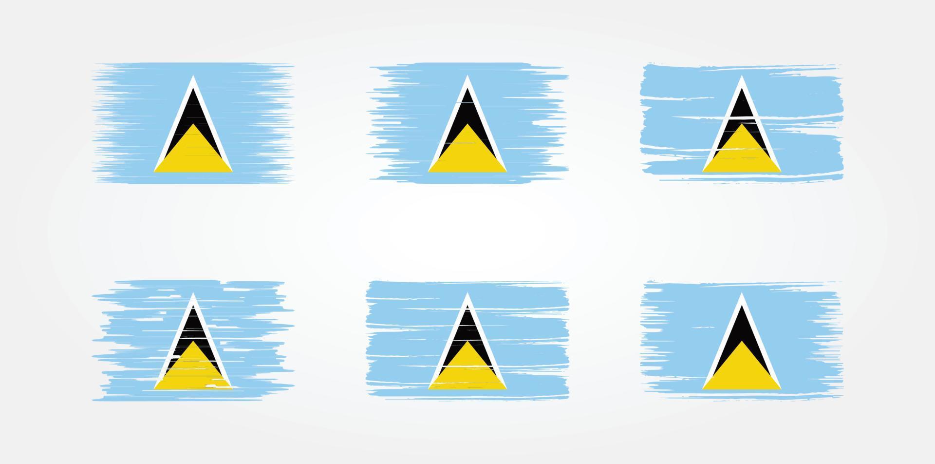 St. Lucia Flaggensammlung. Nationalflagge vektor