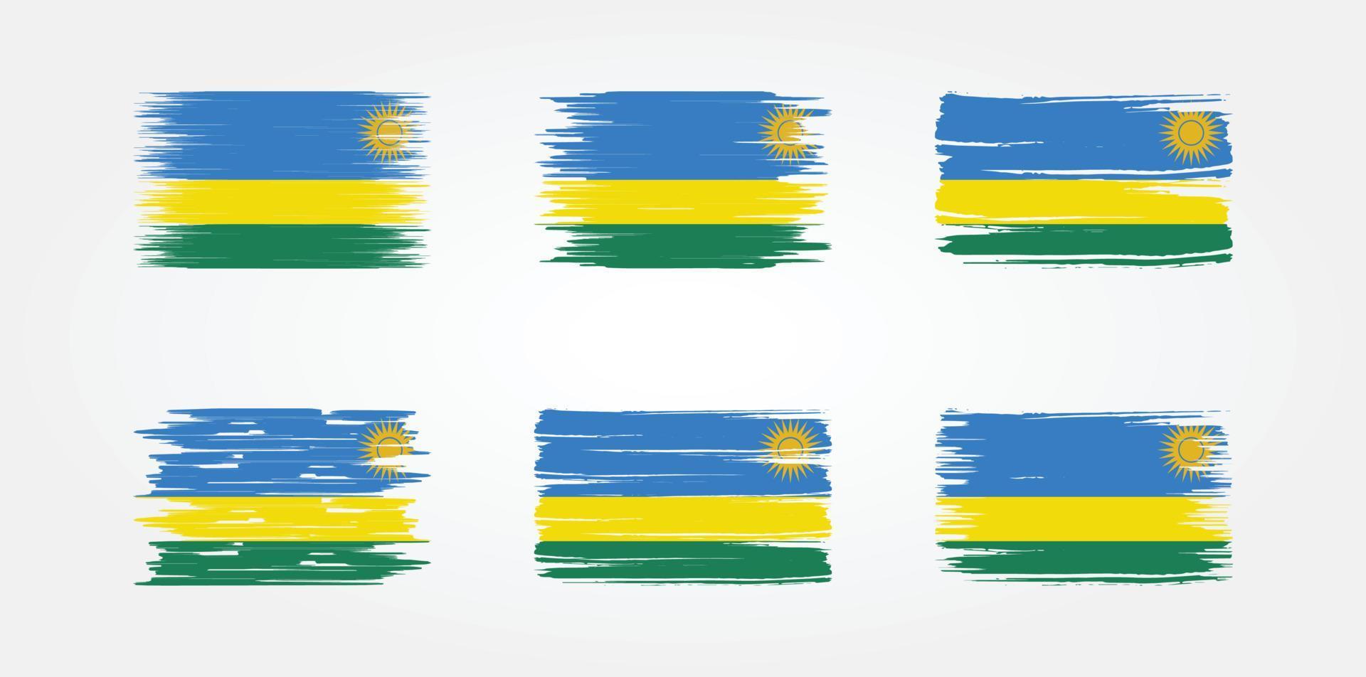samling av rwandas flagga. National flagga vektor