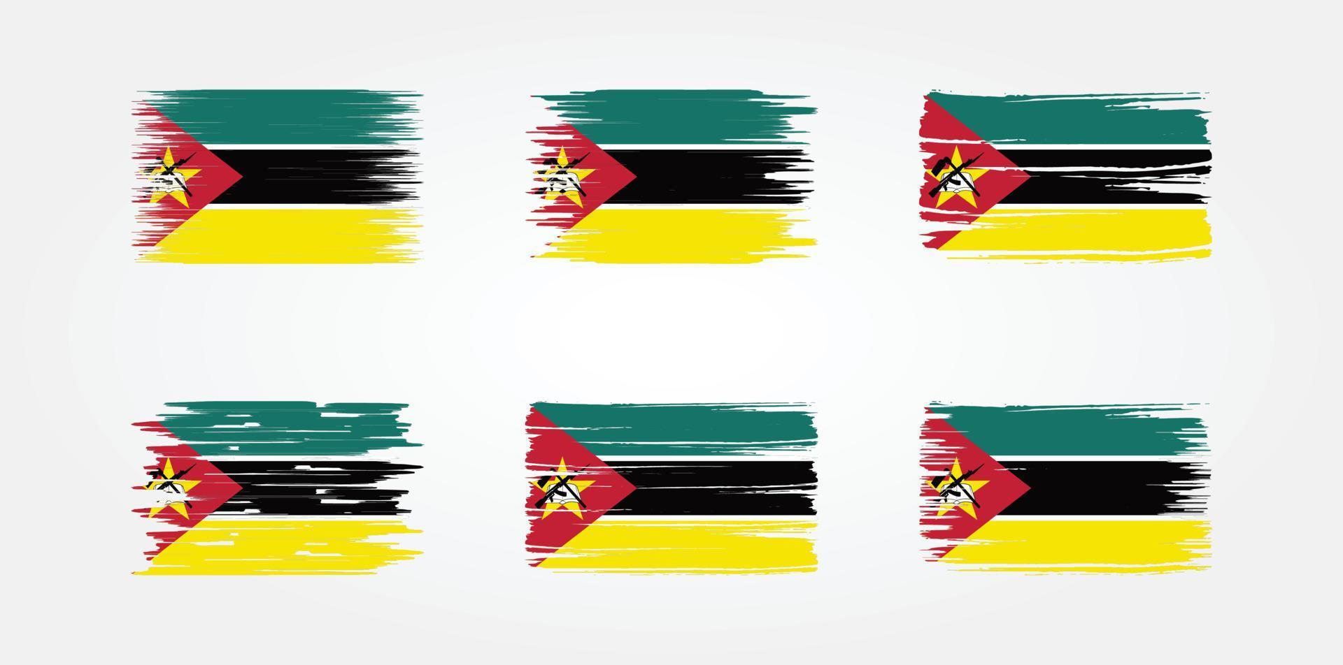 Mosambik-Flaggensammlung. Nationalflagge vektor