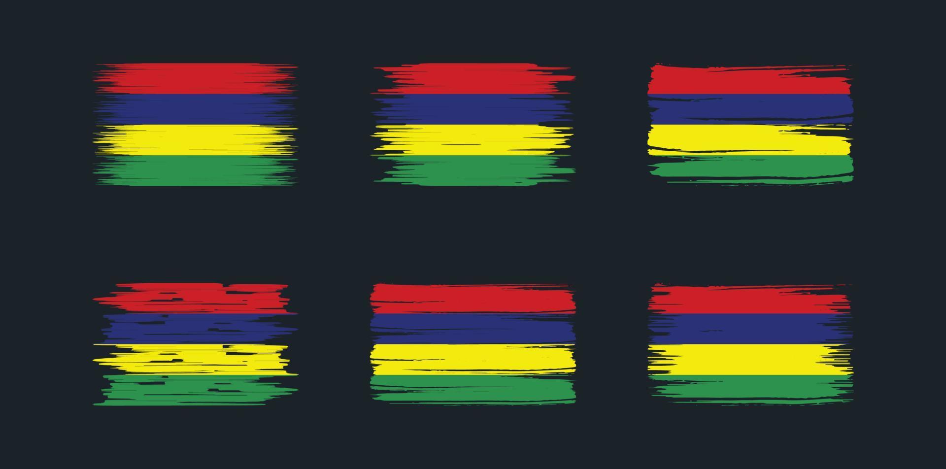 mauritius-flaggensammlung. Nationalflagge vektor