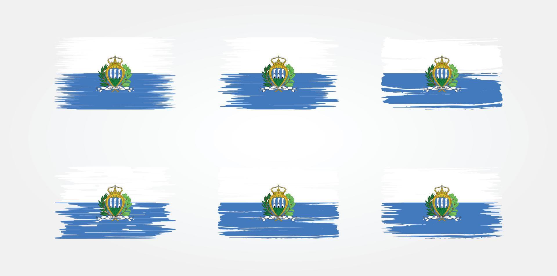 Sammlung von San Marino-Flaggen. Nationalflagge vektor