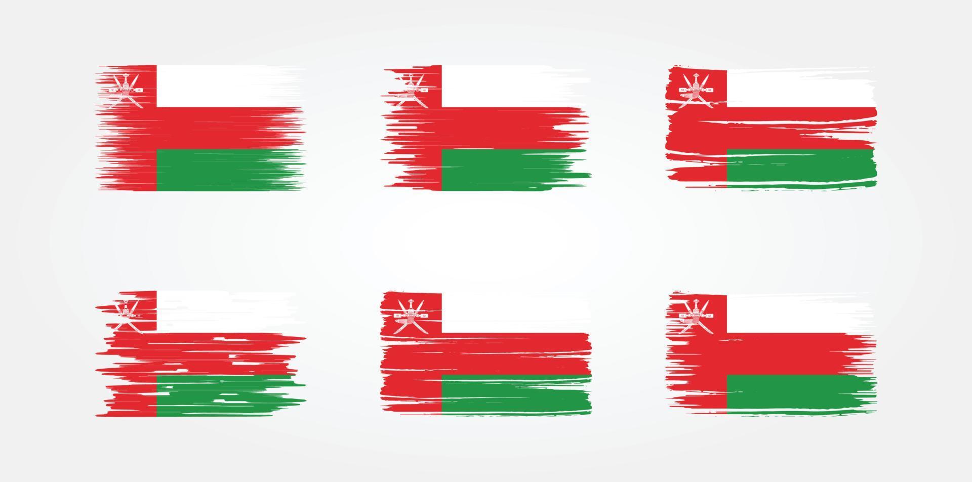 Oman-Flaggen-Sammlung. Nationalflagge vektor