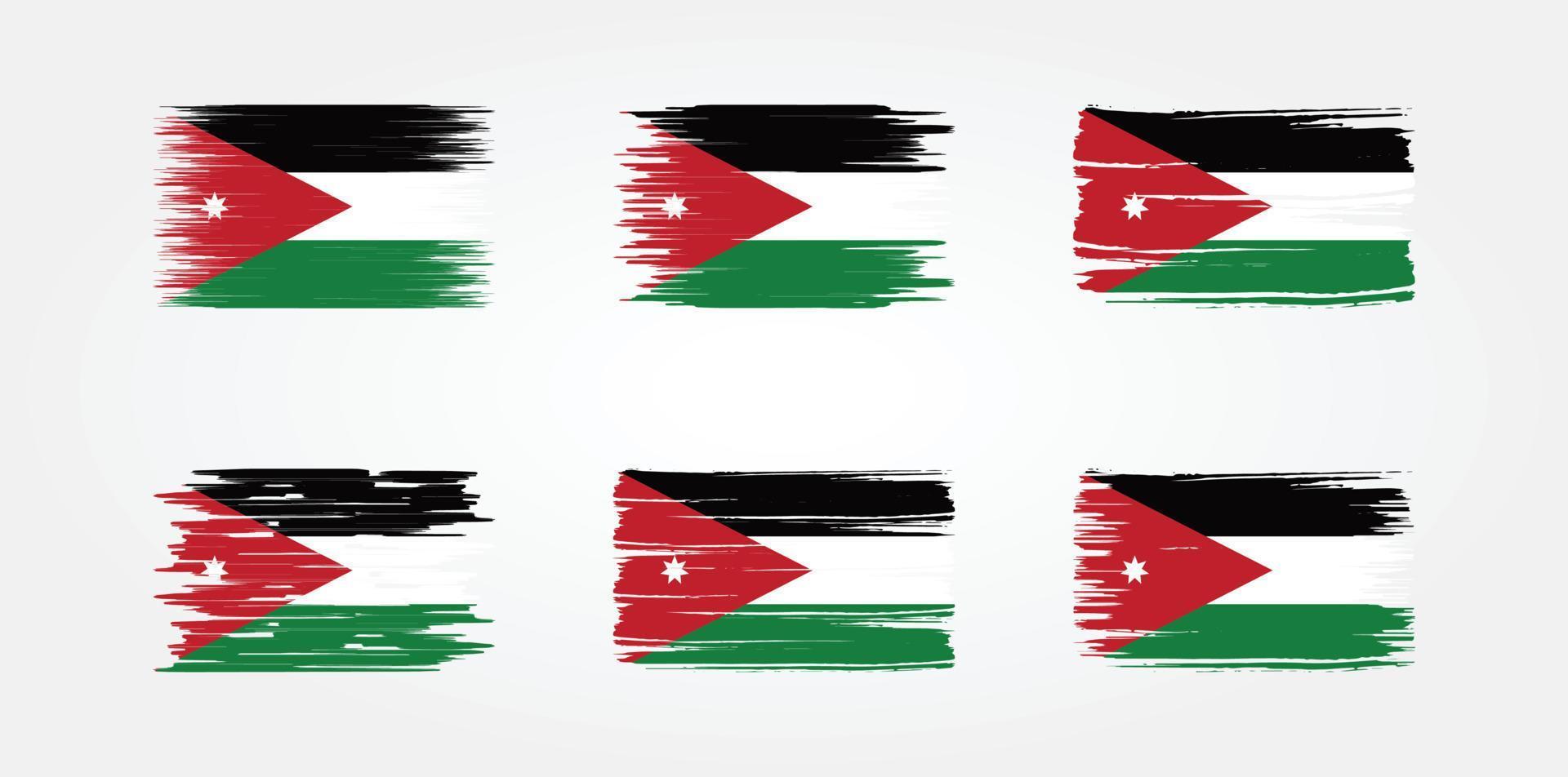 Sammlung jordanischer Flaggen. Nationalflagge vektor