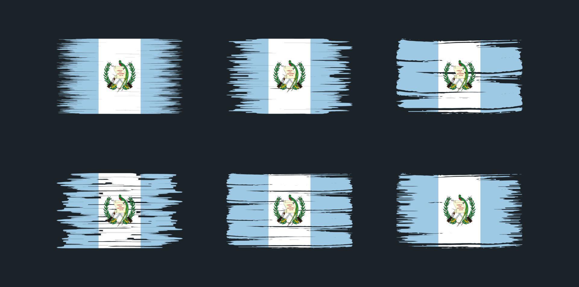 Sammlung von Guatemala-Flaggen. Nationalflagge vektor