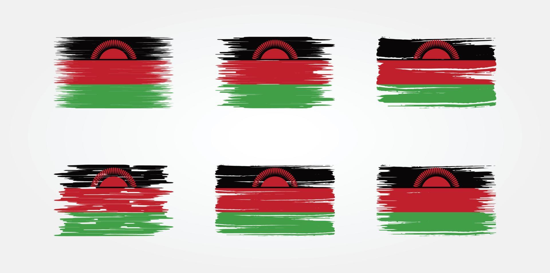 Malawi-Flaggensammlung. Nationalflagge vektor