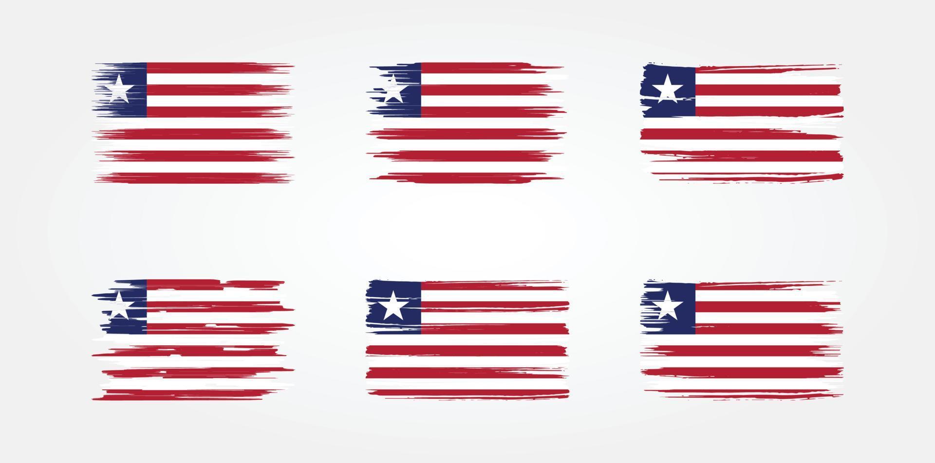 Sammlung von Liberia-Flaggen. Nationalflagge vektor