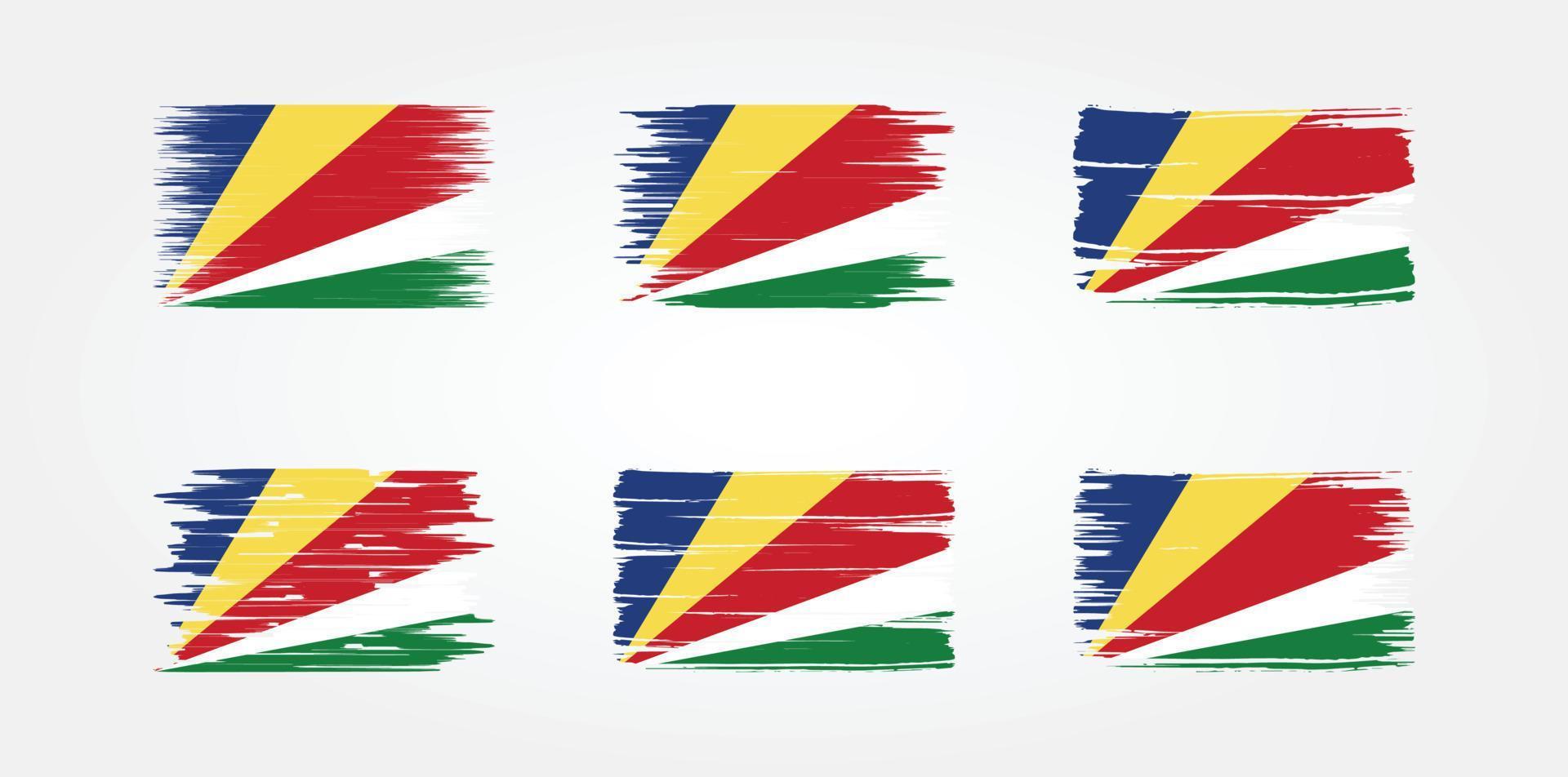 Seychellerna flaggsamling. National flagga vektor