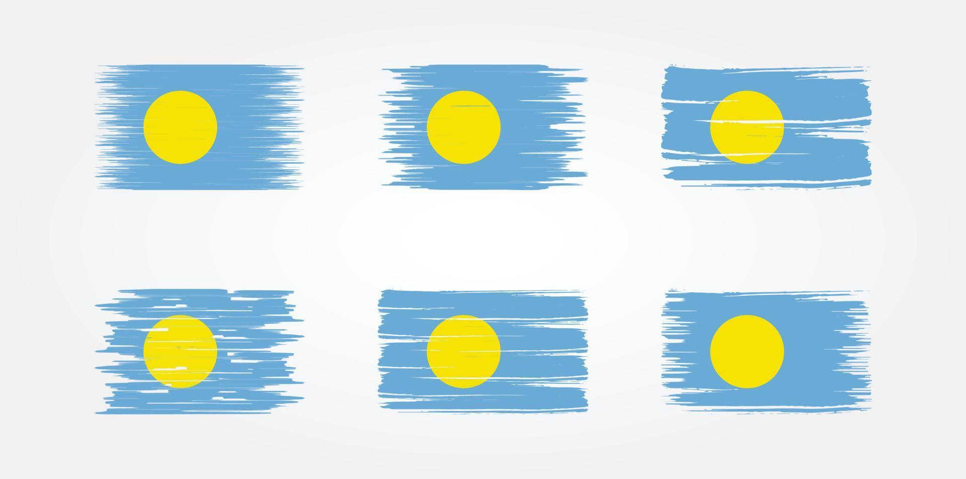 Palau-Flaggen-Sammlung. Nationalflagge vektor