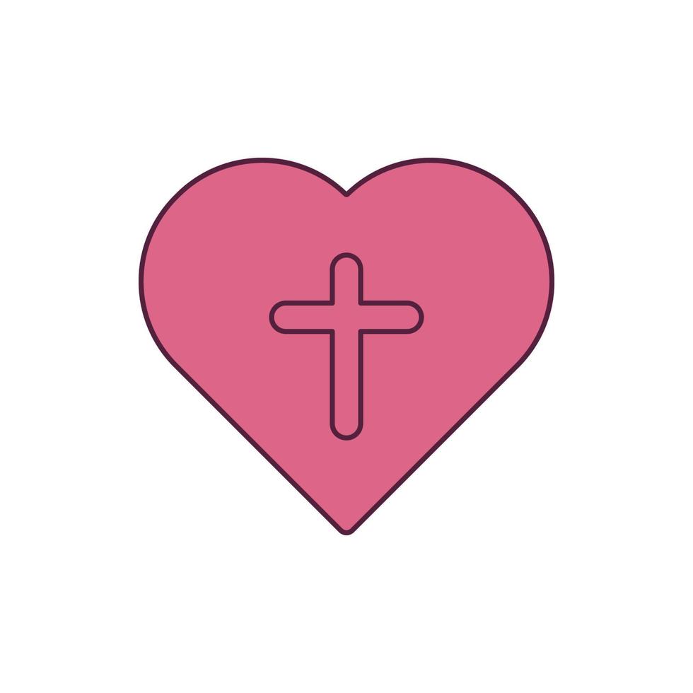 kristen dyrkan kors på hand ikonen vektor