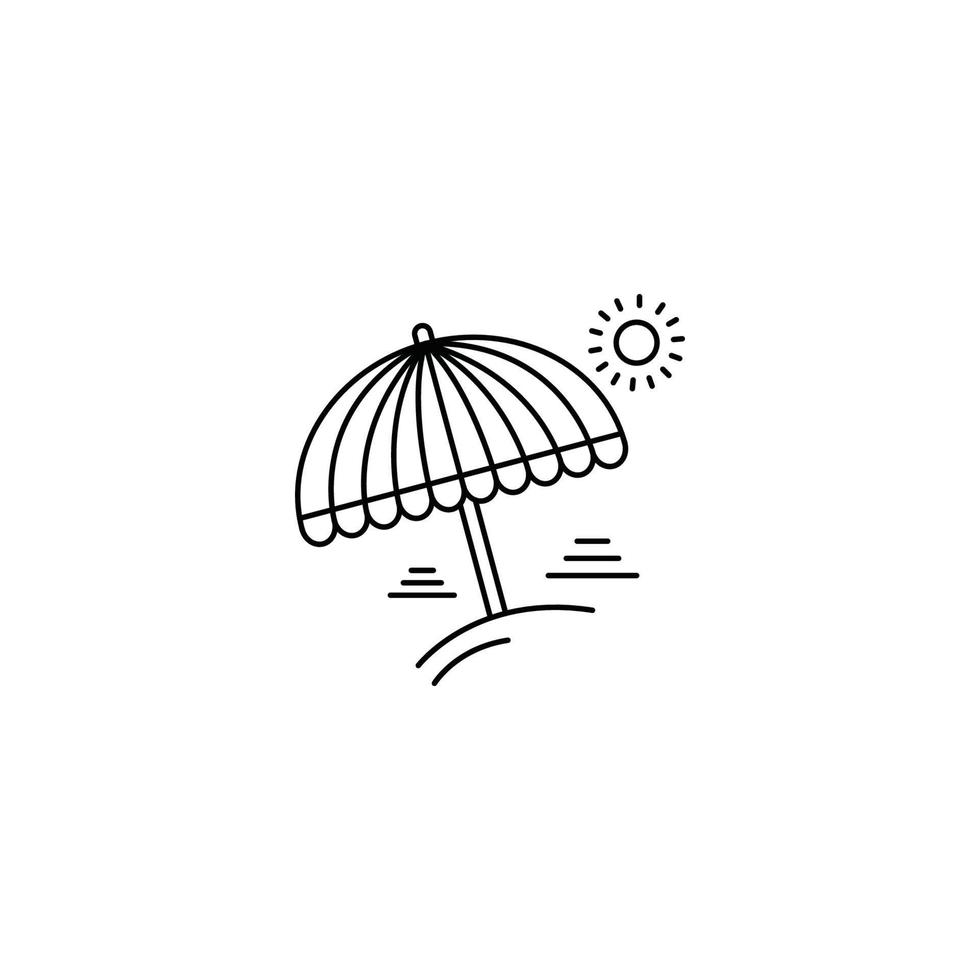 sommar strand parasoll ikon vektor