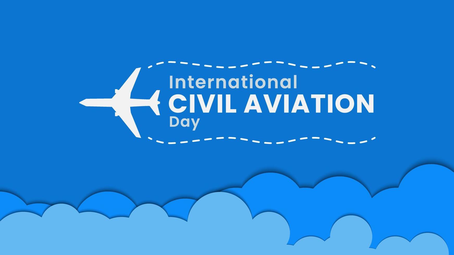 vektorgrafik av internationell civil luftfart tapeter. med flygplan och moln vektorillustration. lämplig för gratulationskort för världsevenemang inom civil luftfart vektor
