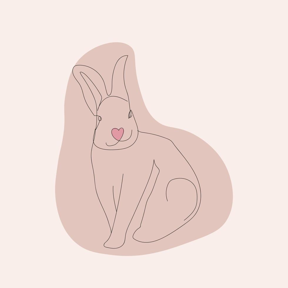 minimalistische kaninchenvektorillustration. Kaninchen im skandinavischen Stil. chinesisches neujahr 2023 des kaninchens vektor