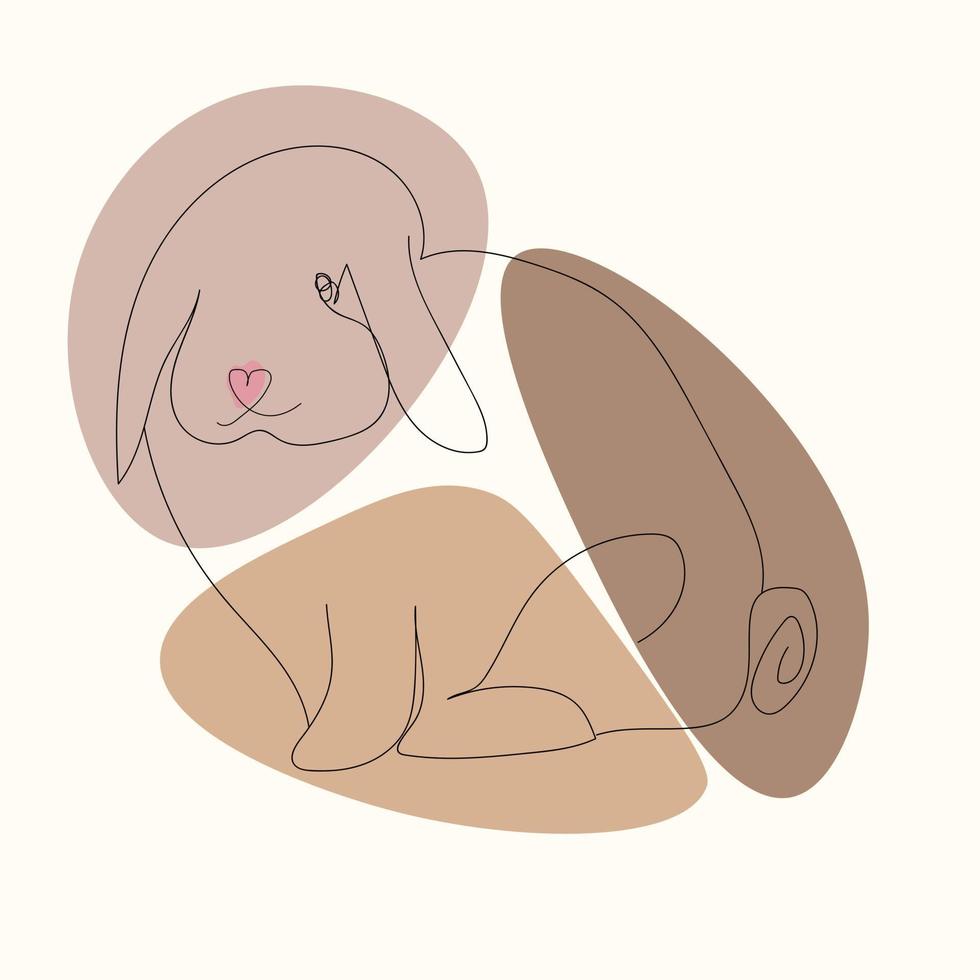 minimalistisk kanin vektorillustration. kanin i skandinavisk stil. kinesiskt nyår 2023 av kaninen vektor