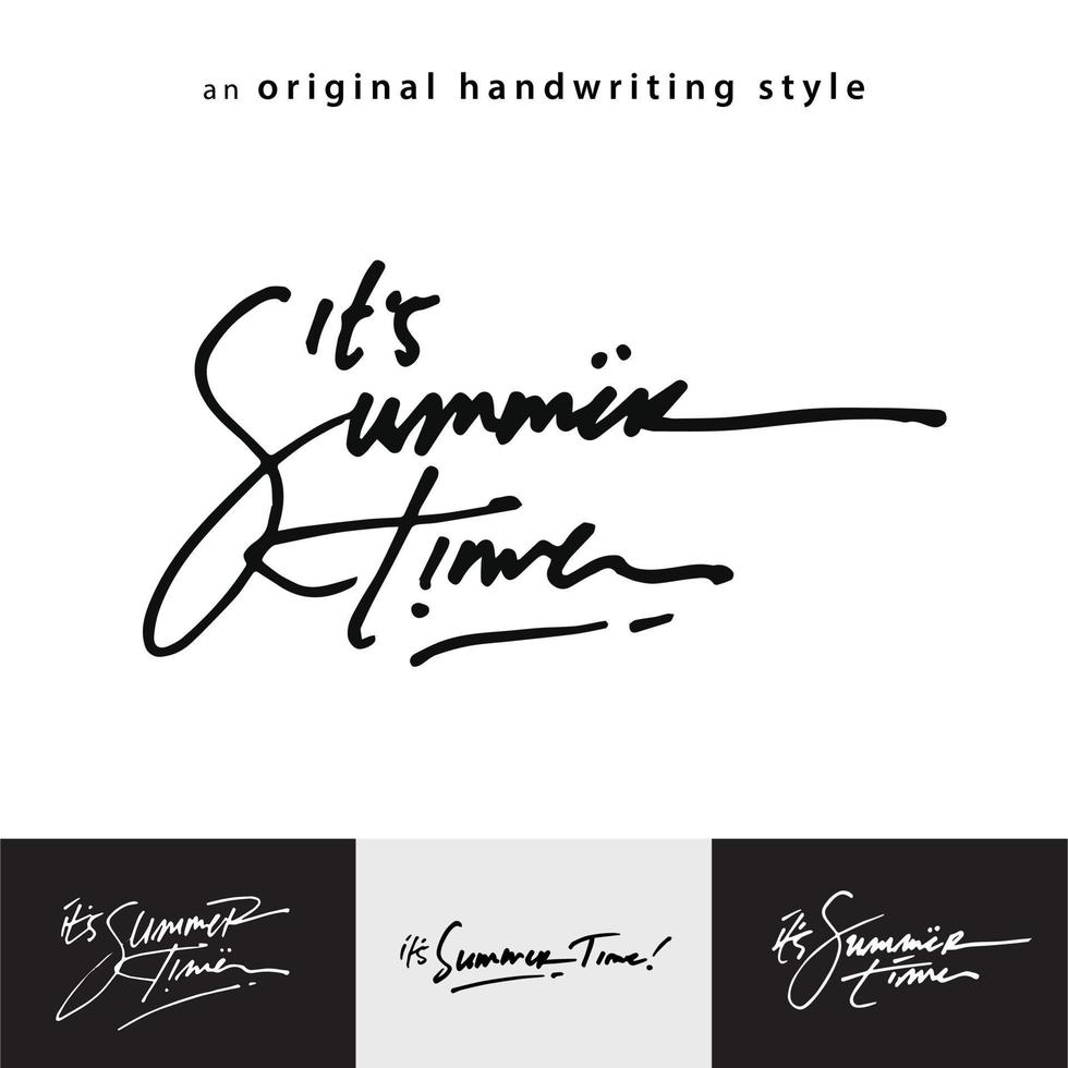 es ist sommerzeit kalligrafie handschriftstil, geeignet für sommer t-shirt design, sommer grußkarte, sommer event einladungskarte vektor