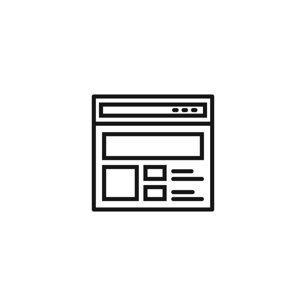 Informationswebseite Wireframe-Symbol vektor