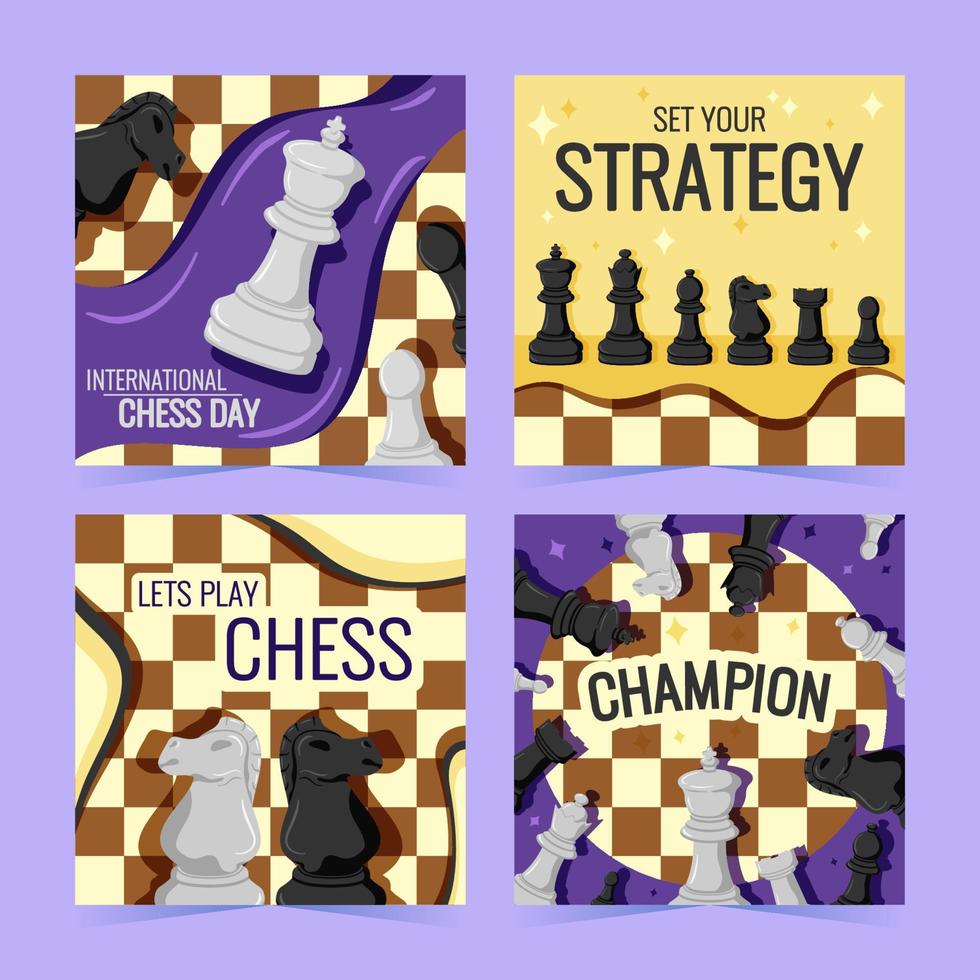 internationella schackdagskort vektor