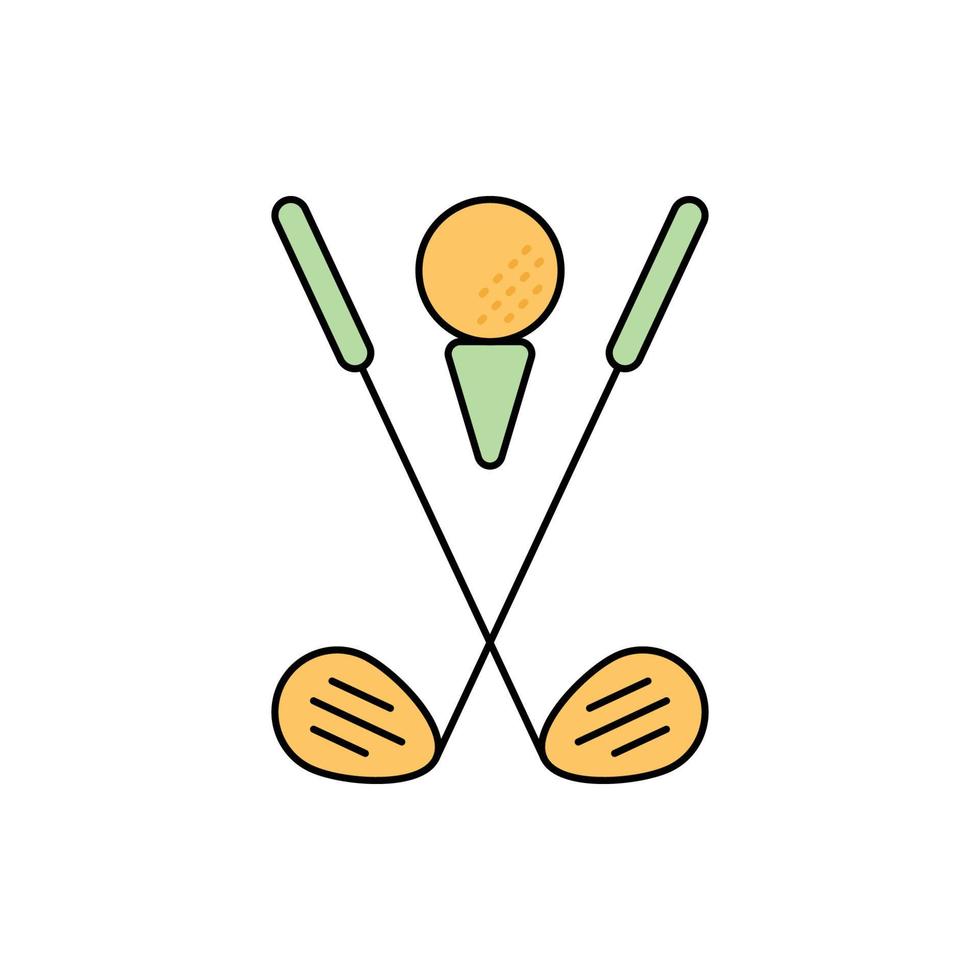 Golfsport-Putter und T-Ball-Symbol vektor