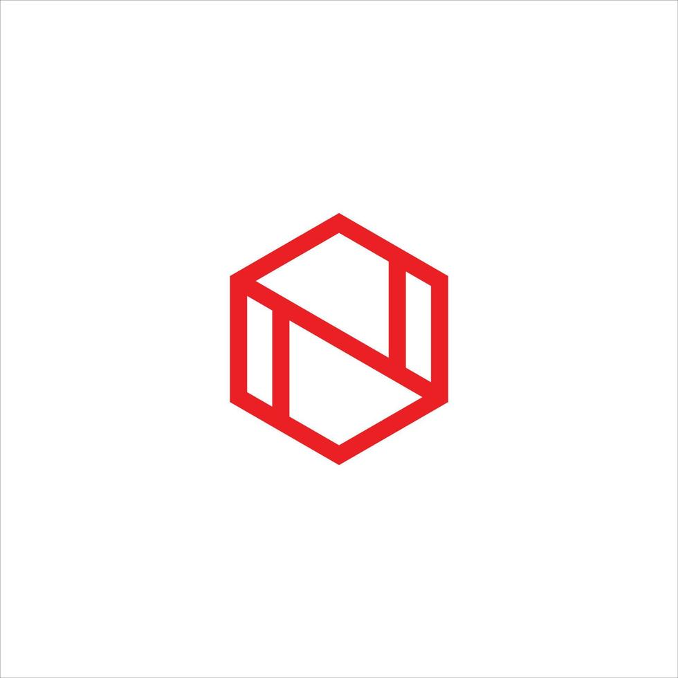 vektor hexagon bokstaven n logotyp elegant designkoncept.