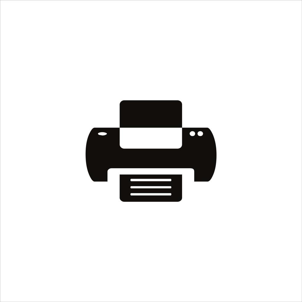 Druckersymbol schwarzes Logo, weißer Hintergrund. vektor