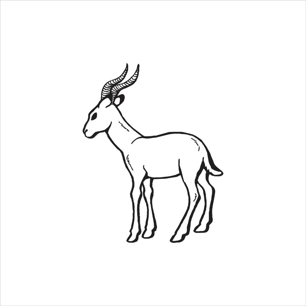 Ziege-Logo-Design auf weißem Hintergrund. vektor