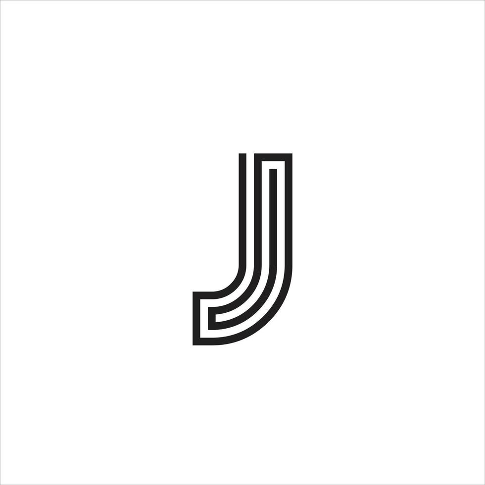 j bokstav monogram logotyp i linjekonst stil. vektor