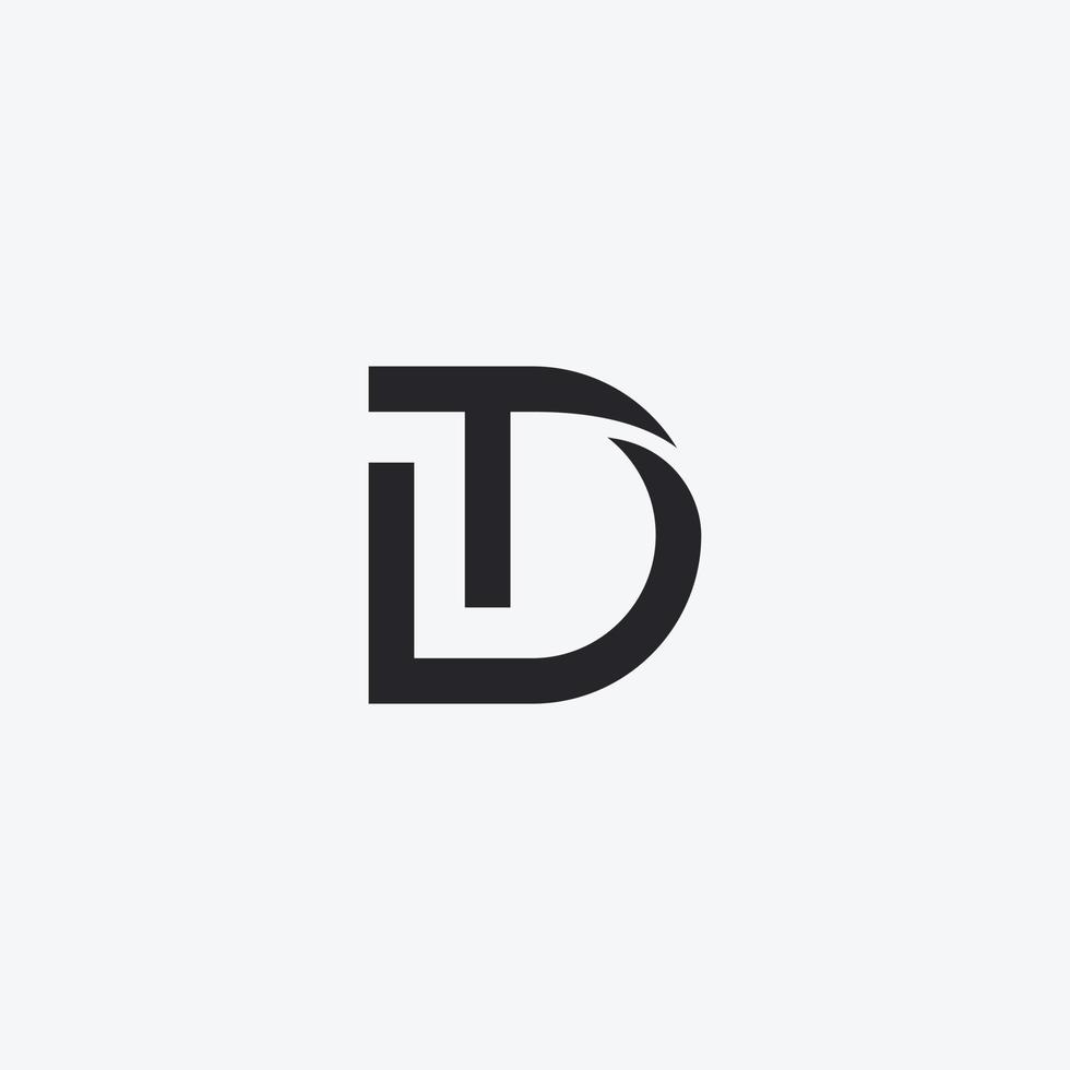 Buchstabe dt, td-Logo-Design-Vorlage. vektor