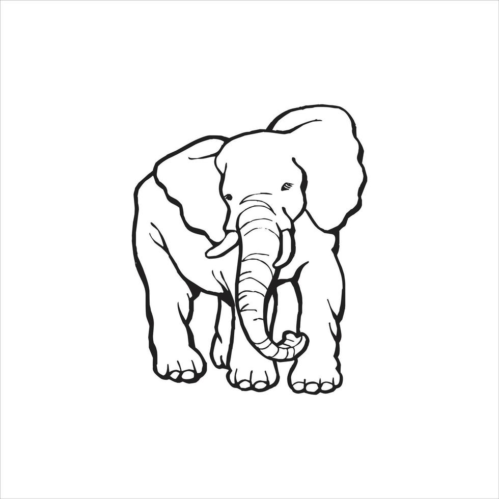 Vektor des Elefantendesigns auf weißem Hintergrund, Vektorelefant für Ihre Designvorlage.
