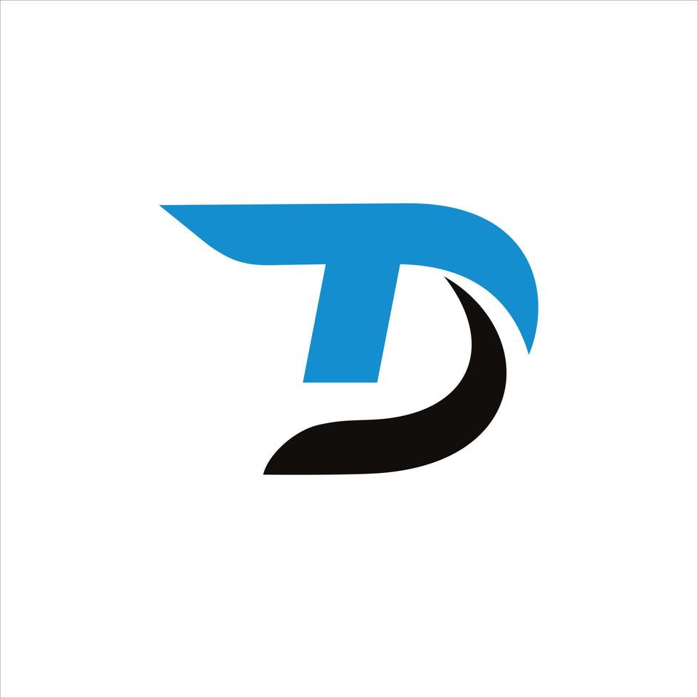 Buchstabe dt, td-Logo-Design-Vektor. vektor