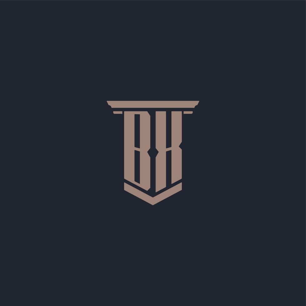 bx initial monogram logotyp med pelare stil design vektor