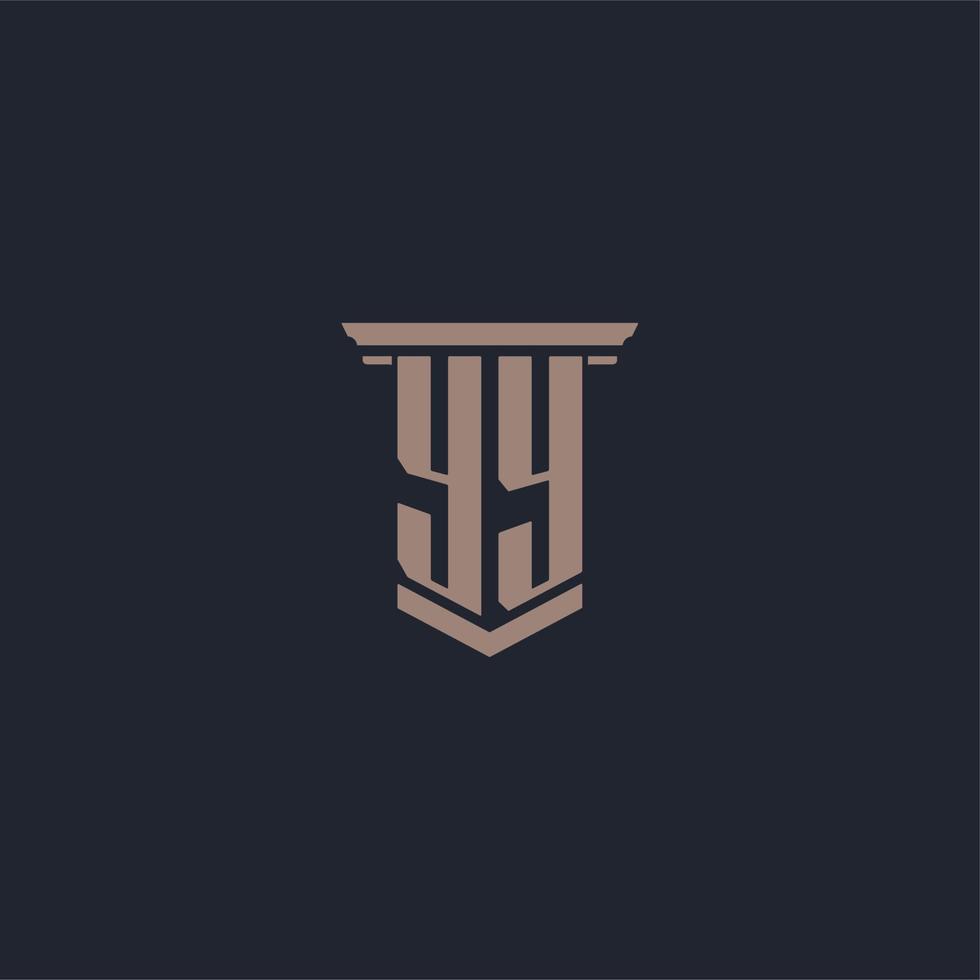 yy Anfangsmonogramm-Logo mit Säulendesign vektor