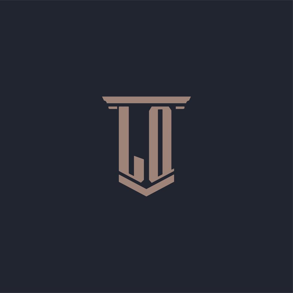 lq initial monogram logotyp med pelare stil design vektor