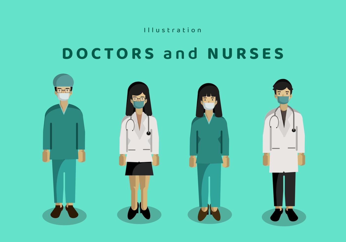 illustration vektor läkare och sjuksköterskor