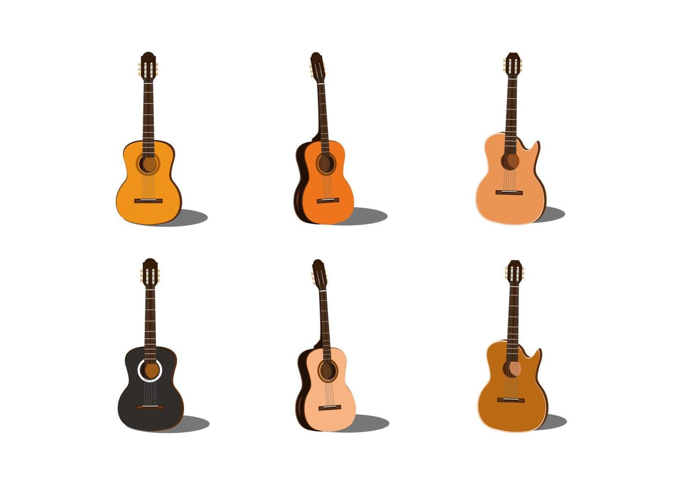 illustration vektor set samling gitarr