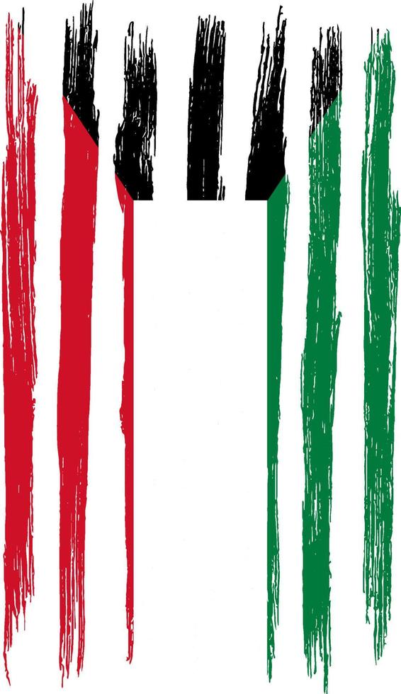 kuwait flagga med pensel färg texturerat isolerad på png eller transparent background.symbol av kuwait. vektor illustration