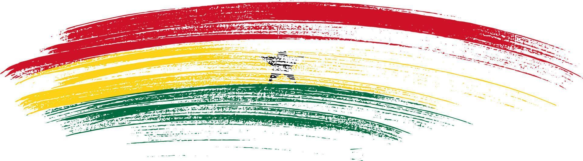 ghana flagge mit pinselfarbe texturiert isoliert auf png oder transparentem hintergrund. symbol von ghana. Vektor-Illustration vektor