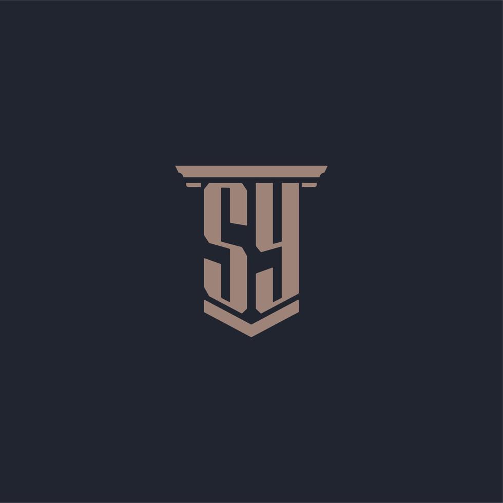 sy Anfangsmonogramm-Logo mit Säulendesign vektor