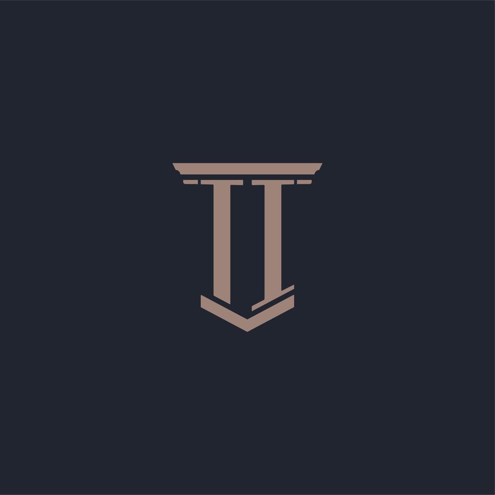 ti initial monogram logotyp med pelare stil design vektor