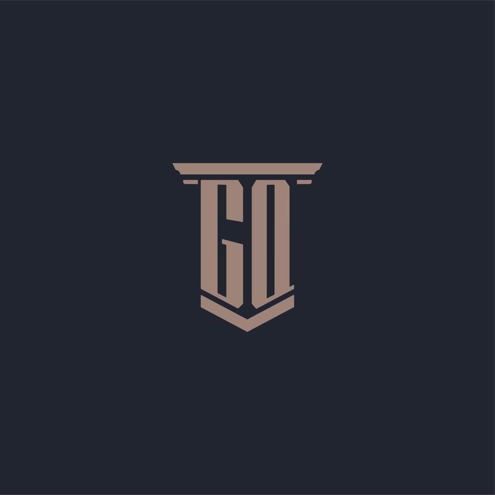 gq initial monogram logotyp med pelare stil design vektor