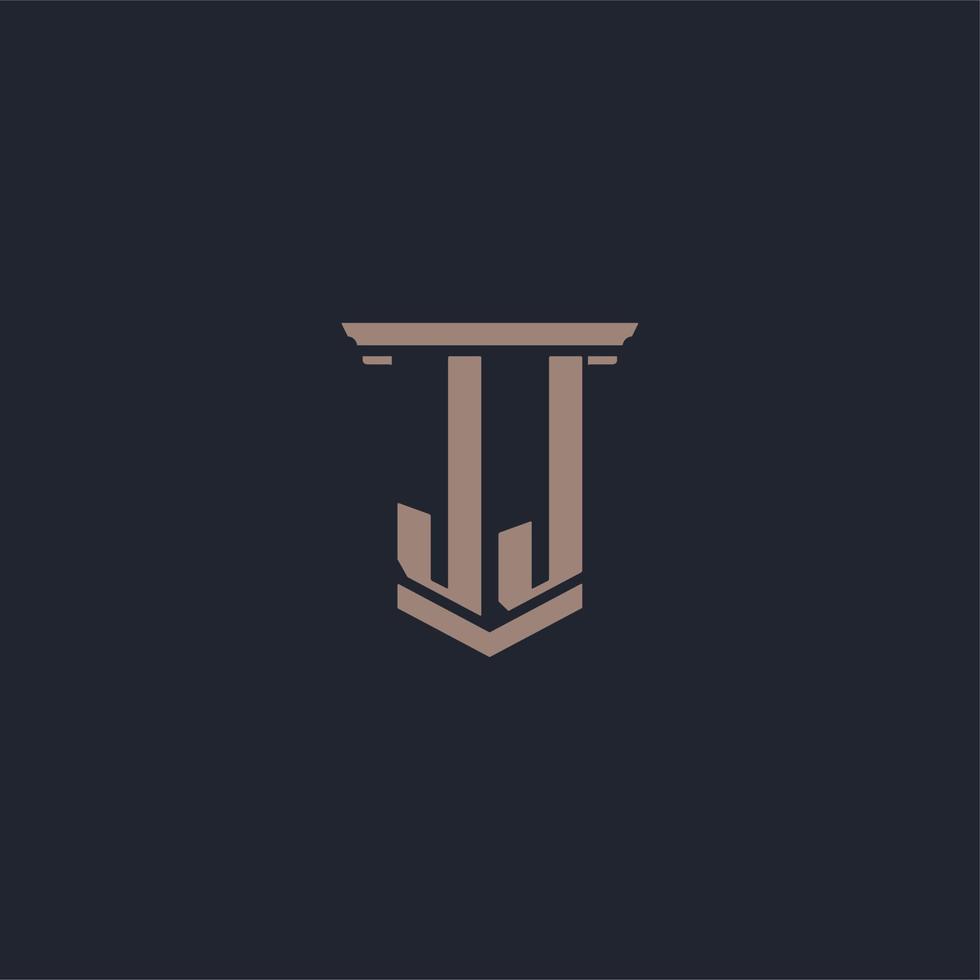 jj Anfangsmonogramm-Logo mit Säulendesign vektor
