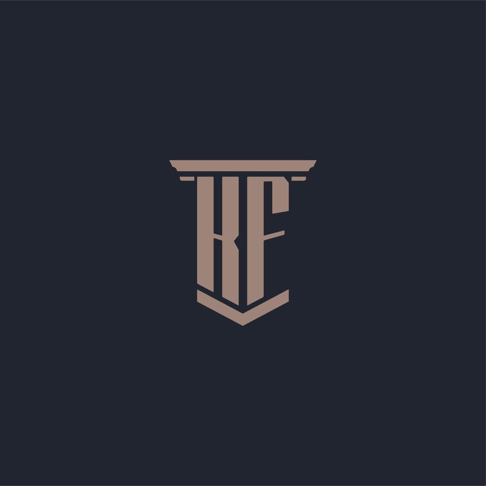 kf initial monogram logotyp med pelare stil design vektor