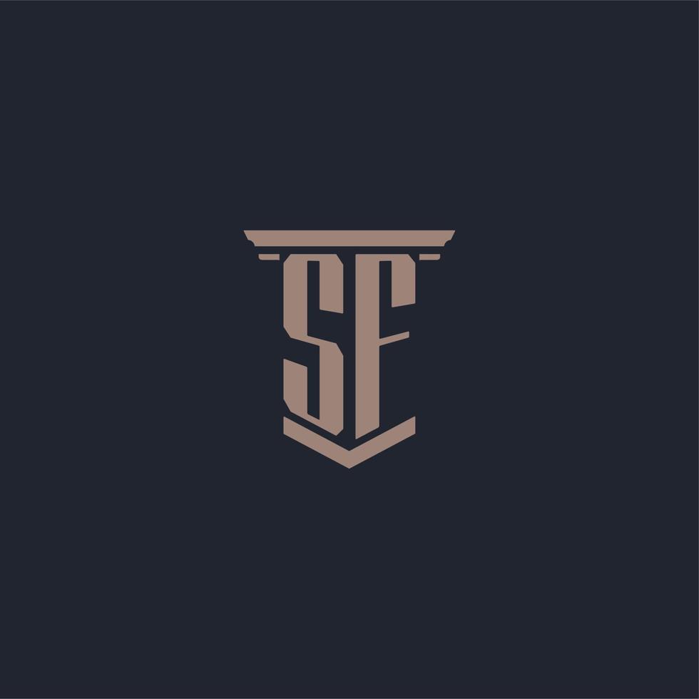 sf Anfangsmonogramm-Logo mit Säulendesign vektor
