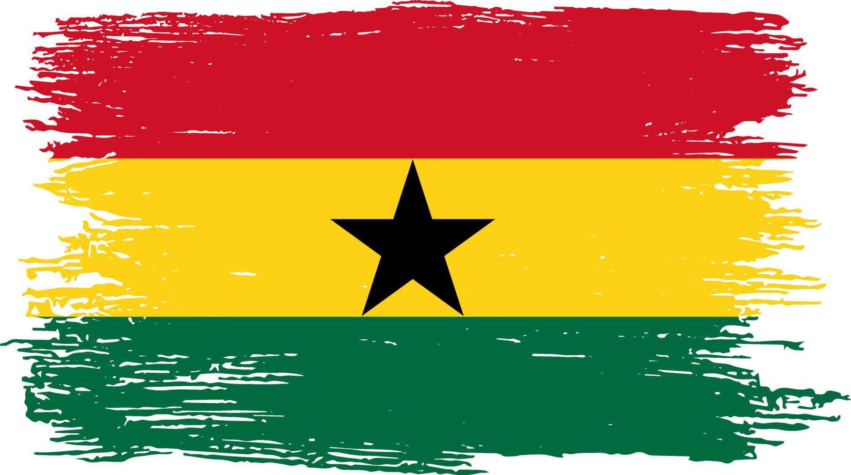 ghana flagge mit pinselfarbe texturiert isoliert auf png oder transparentem hintergrund. symbol von ghana. Vektor-Illustration vektor