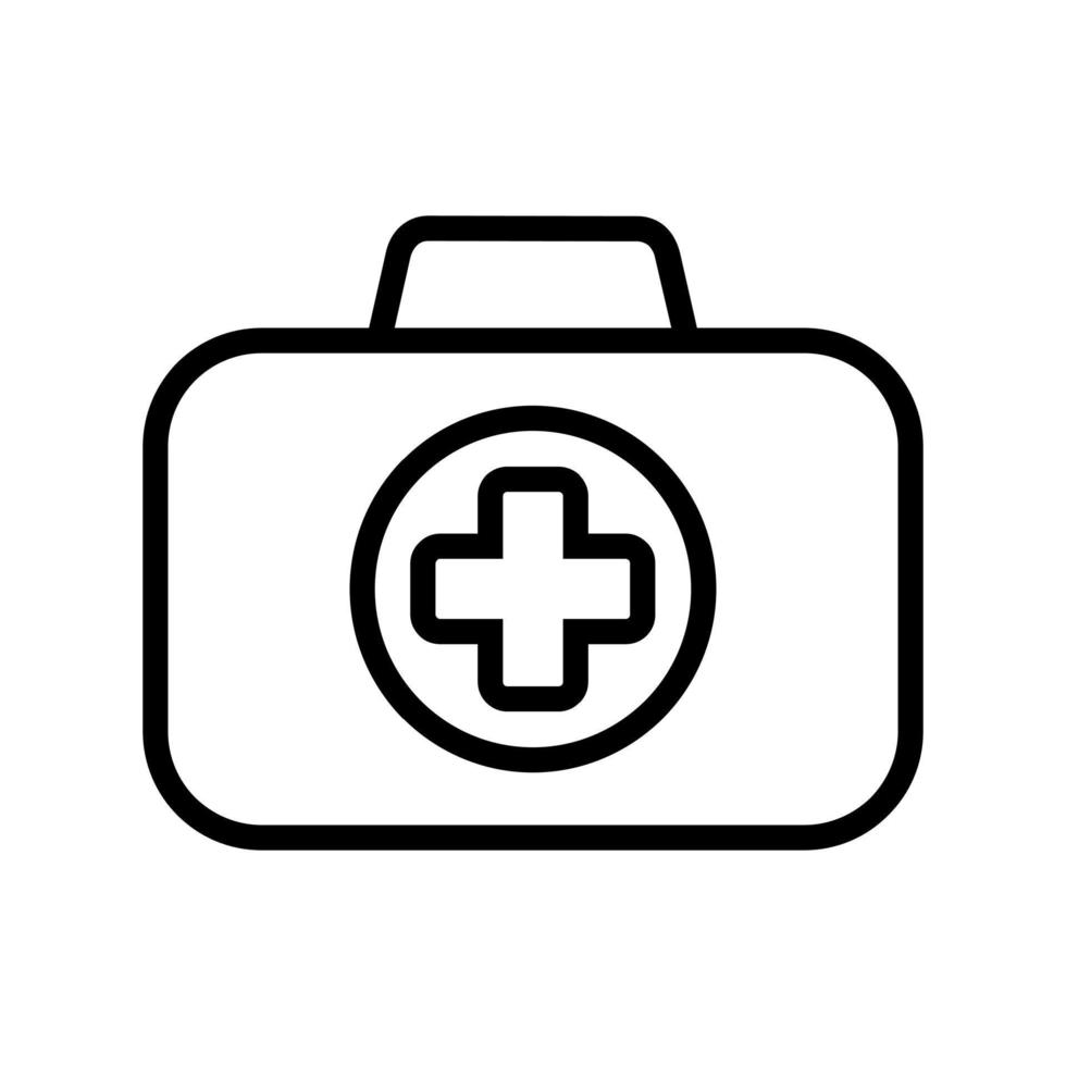 Symbol für medizinische Tasche für Gesundheit in einfacher Form und Linienstil vektor