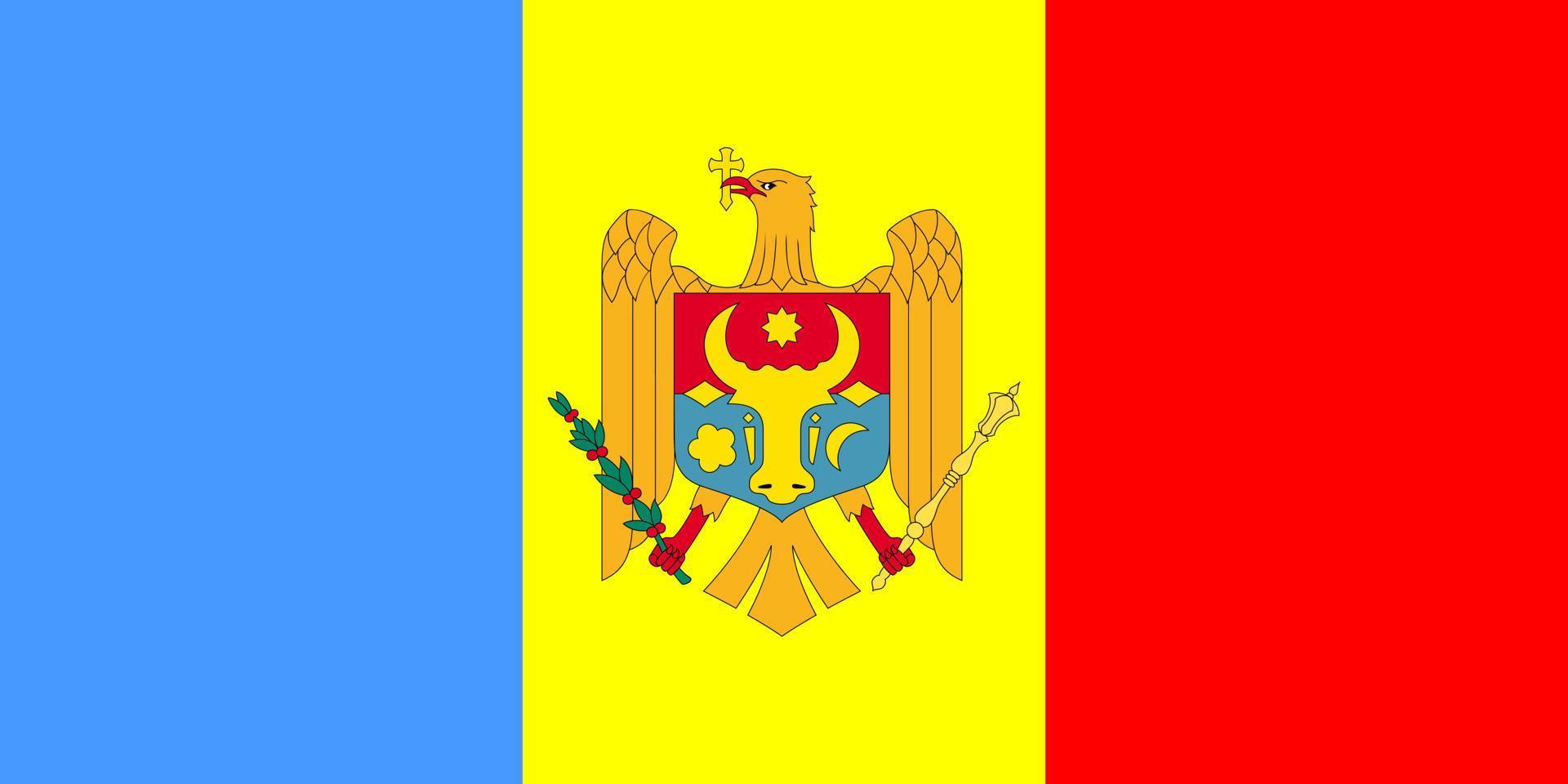 färg isolerade vektor illustration Moldaviens flagga